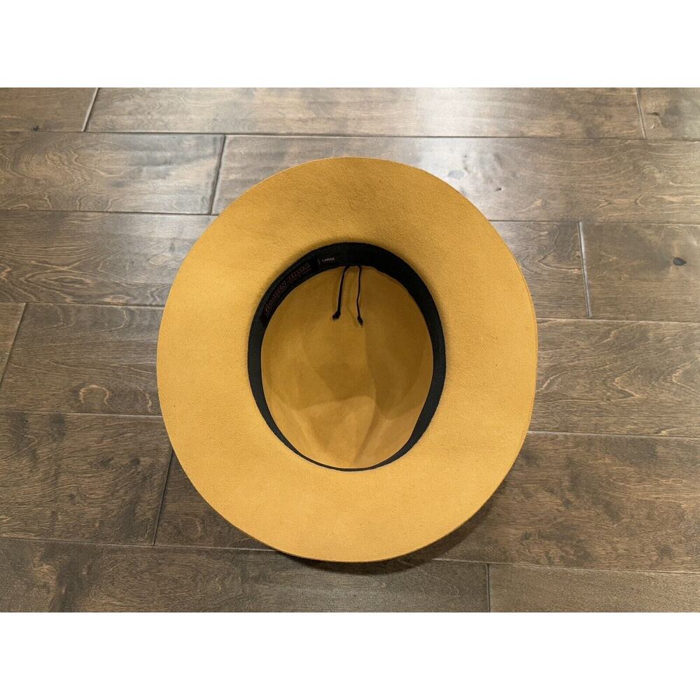 Goorin Bros Mens Mustard Wide Brim Wool Fedora Hat Size L LARGE 100-6772 - Picture 6 of 9